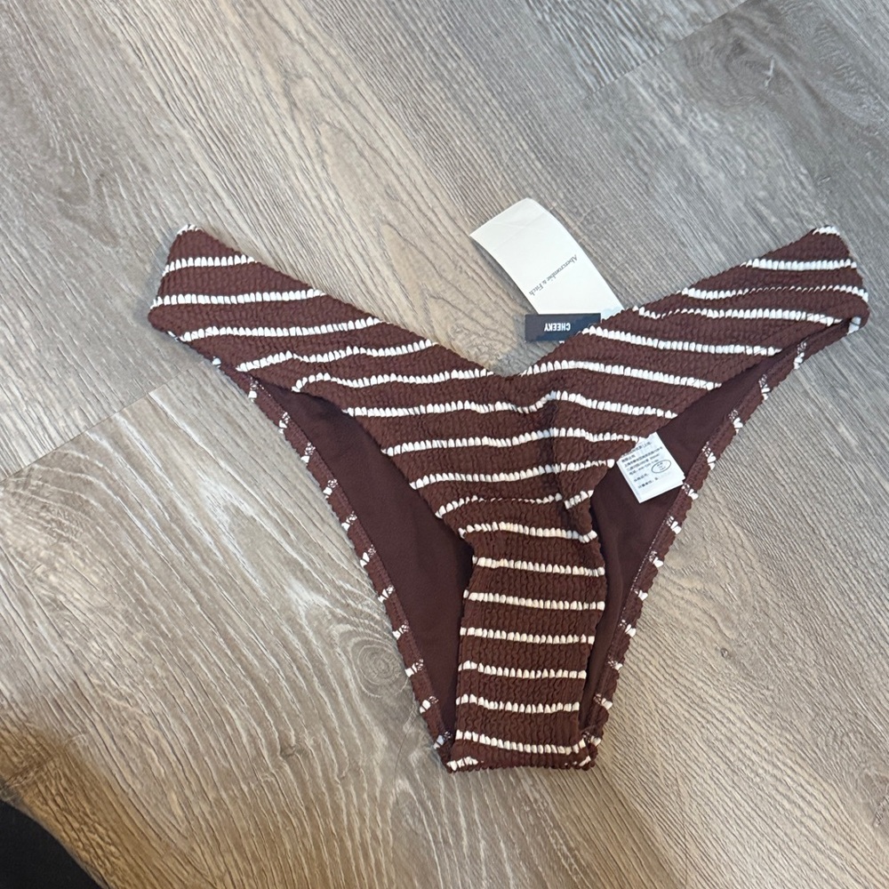 Stripped Brown Swim Bottom